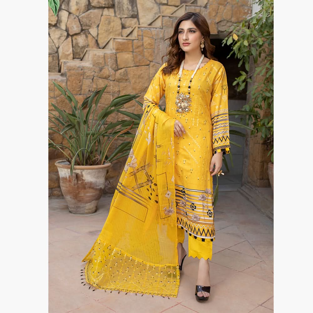 Schick Viscose With Fancy Dupatta Unstitched 3Pcs Suit - 8
