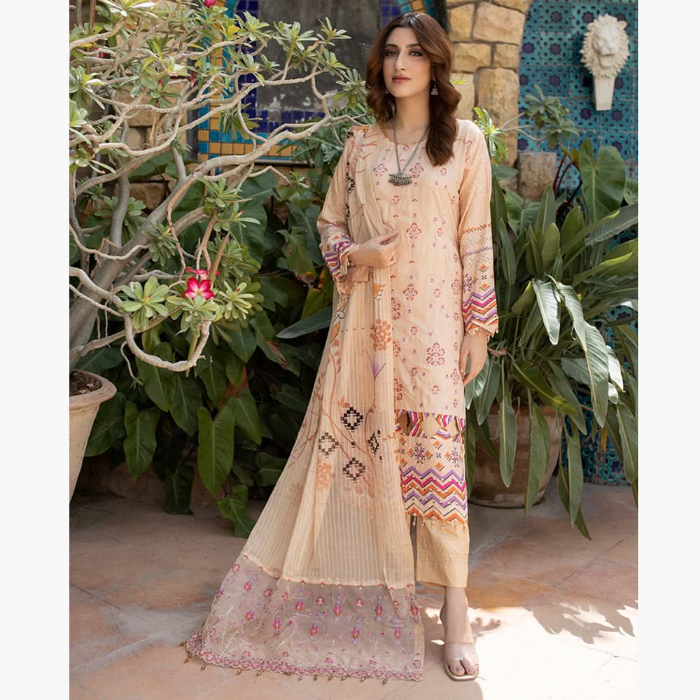 Schick Viscose With Fancy Dupatta Unstitched 3Pcs Suit - 5