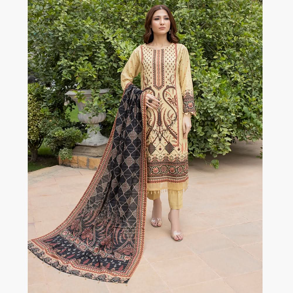 Schick Uraan Khaddar Printed Unstitched 3Pcs Suit - 6