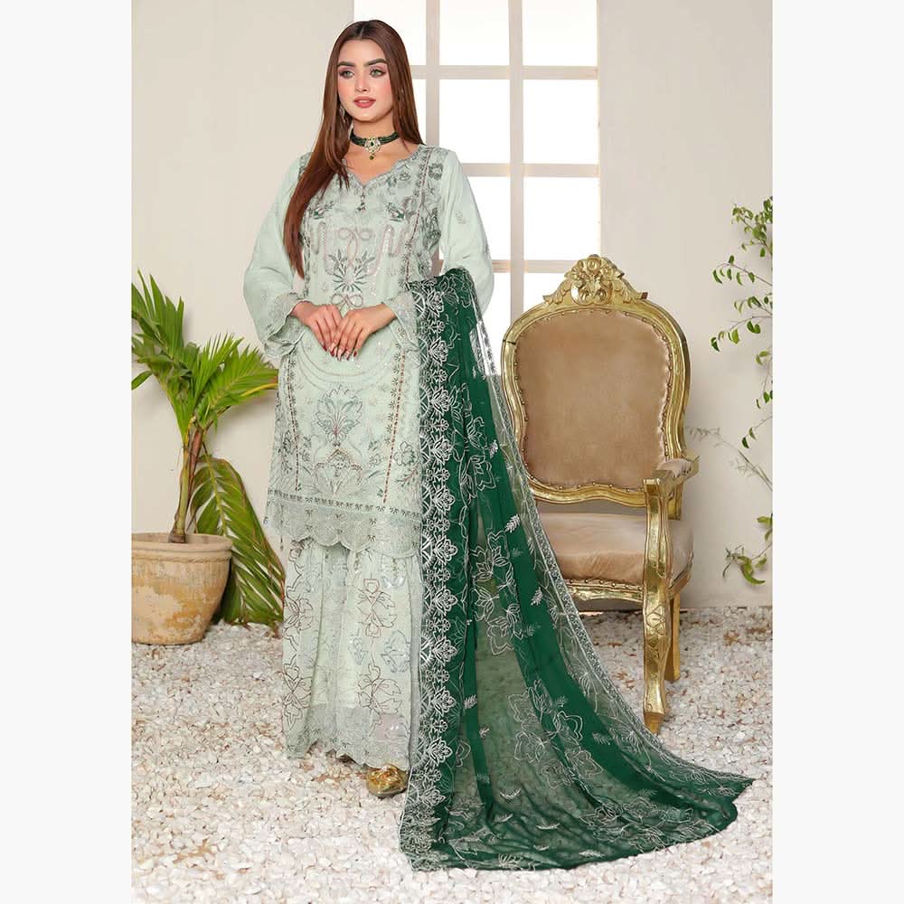 Bin Hameed Haiza Chiffon Semi Stitched Sharara -  EKR-4359