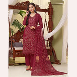 Bin Hameed Sanobar Luxury Chiffon Embroidered Unstitched 3Pcs Suit -  DA-4375