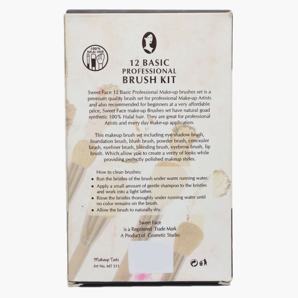 Sweet Face 12 Luxury Professional Brush Kit