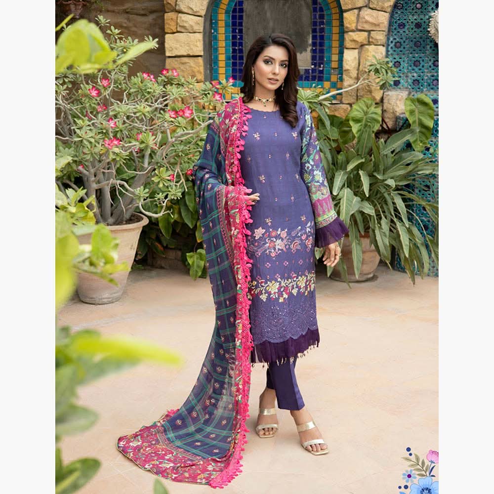 Schick Shahkar Viscose Boring Edition Unstitched 3Pcs Suit - 9