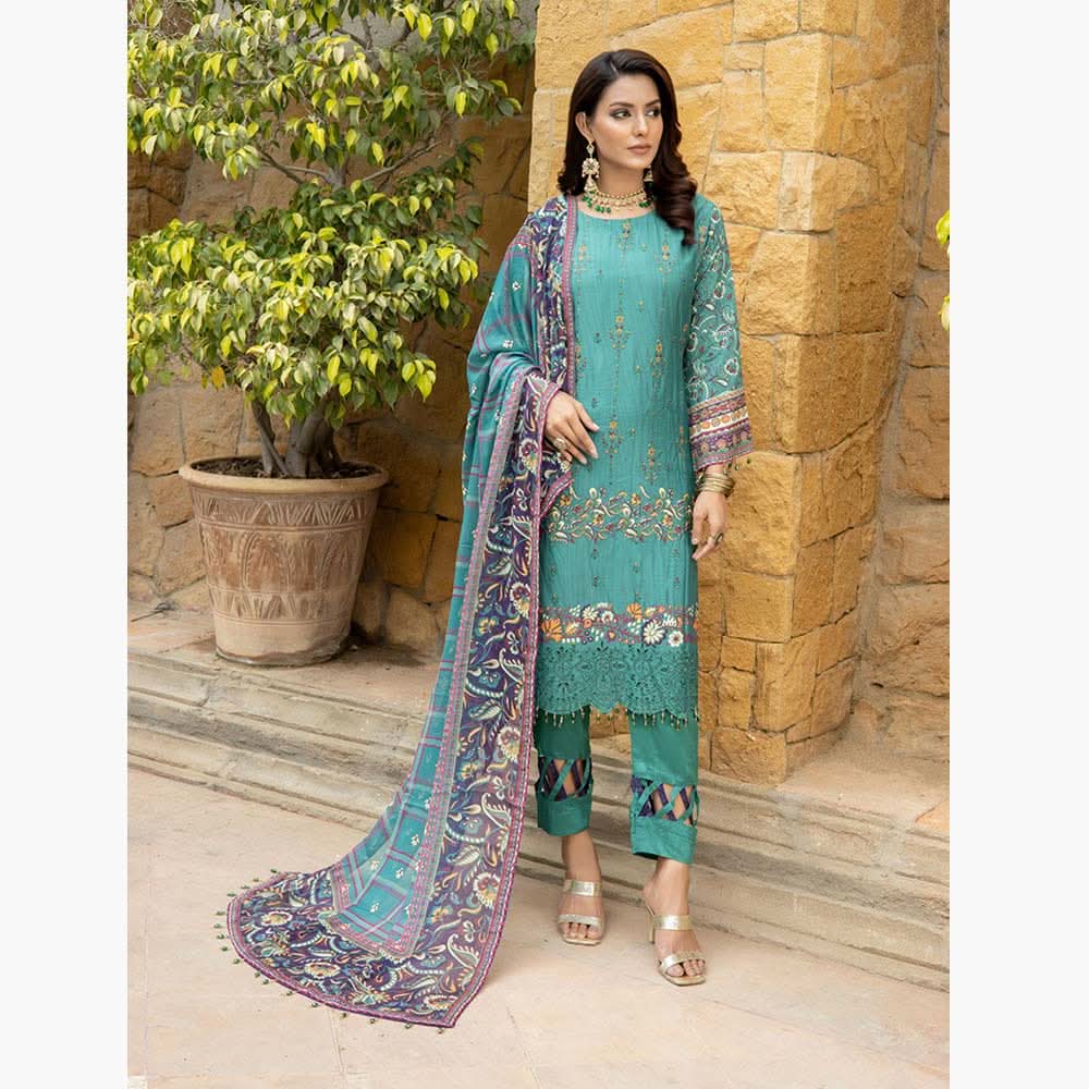 Schick Shahkar Viscose Boring Edition Unstitched 3Pcs Suit - 1