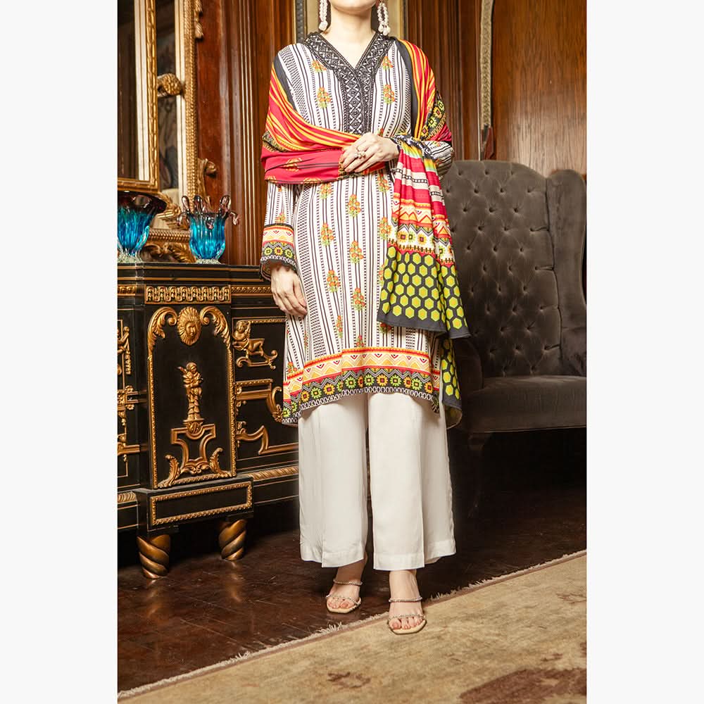 Eminent Printed Cotail Unstitched 3Pcs Suit - 22