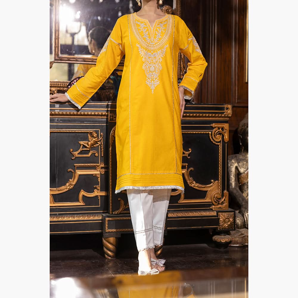 Eminent Embroidered Jacquard Unstitched Kurti - 26