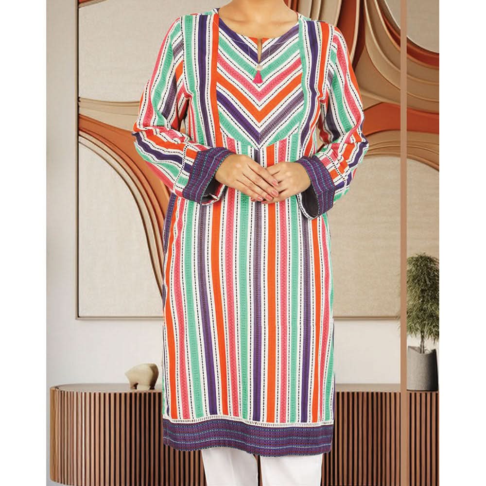 Eminent Linen Dobby Printed Unstitched Kurti - 4