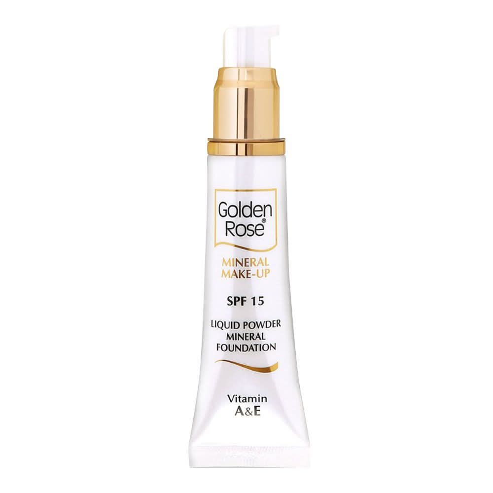 Golden Rose Liquid Powdery Mineral Foundation, 07, Paraben Free, SPF 15