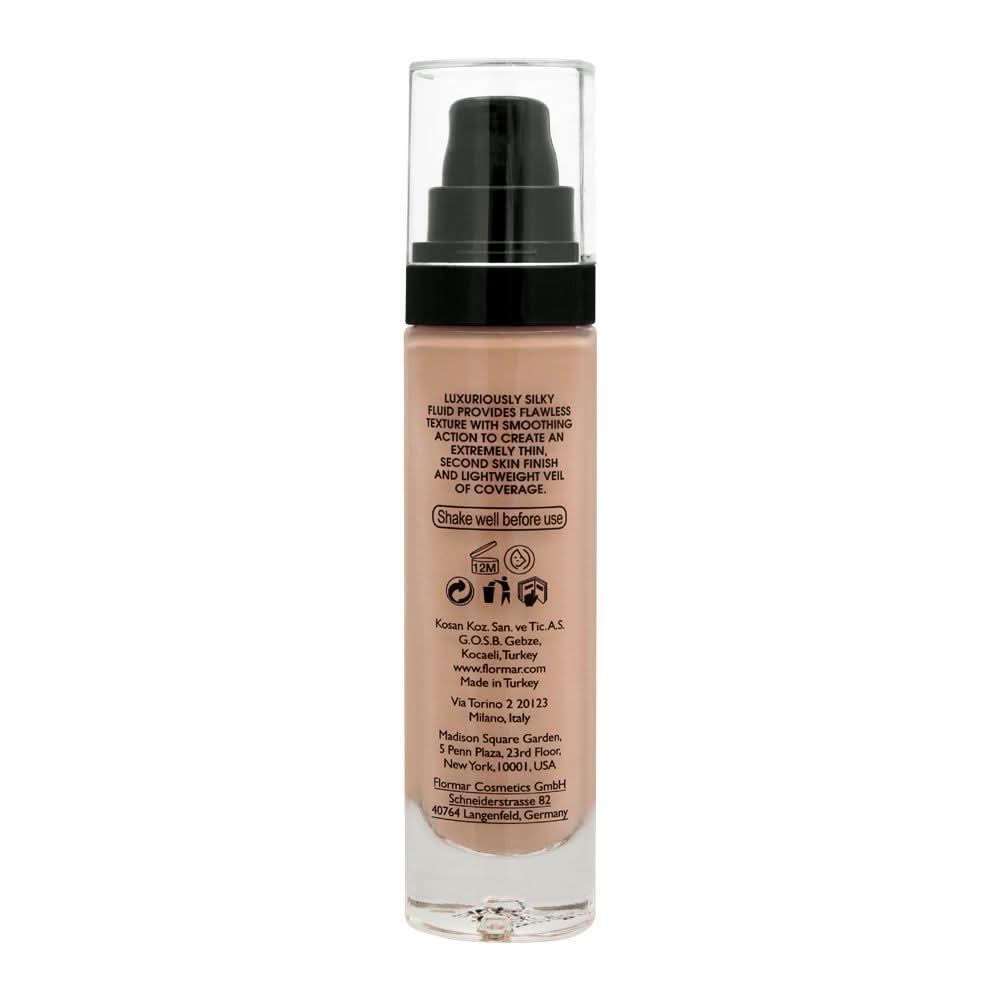 Flormar Invisible Coverage HD Foundation, 100 Medium Beige 30ml