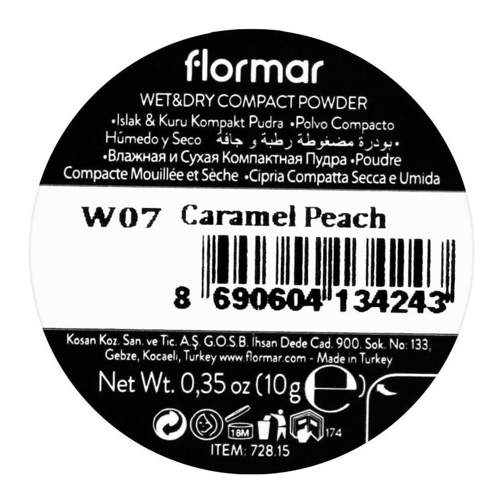 Flormar Wet & Dry Compact Powder, W07 Caramel Peach