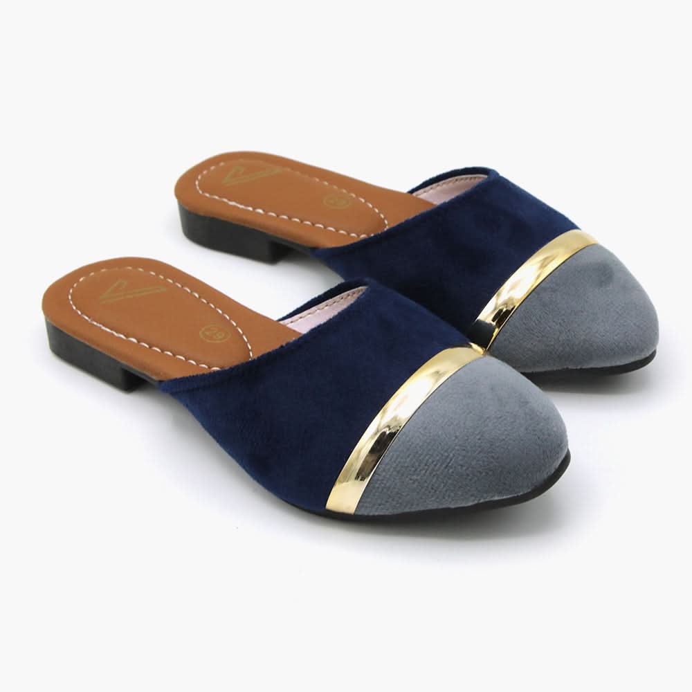 Girls Backless Pump - Blue