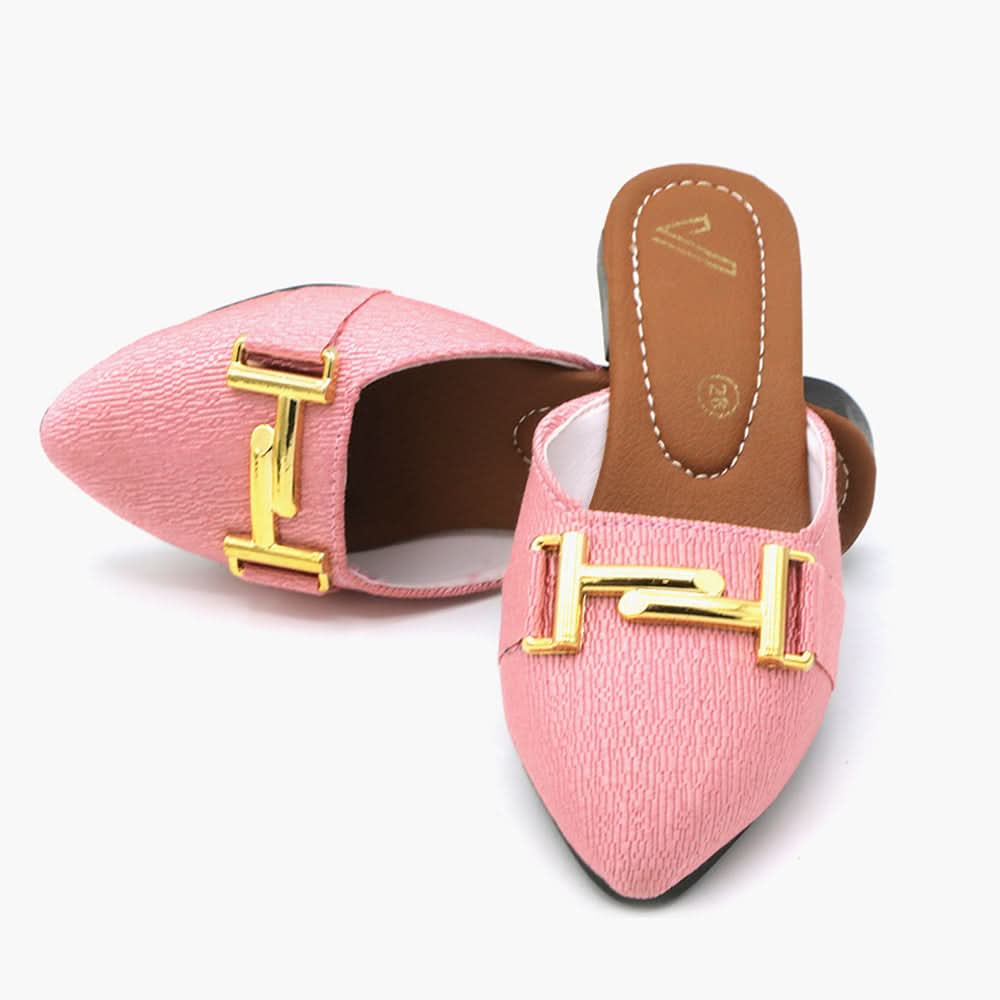 Girls Backless Pump - Pink