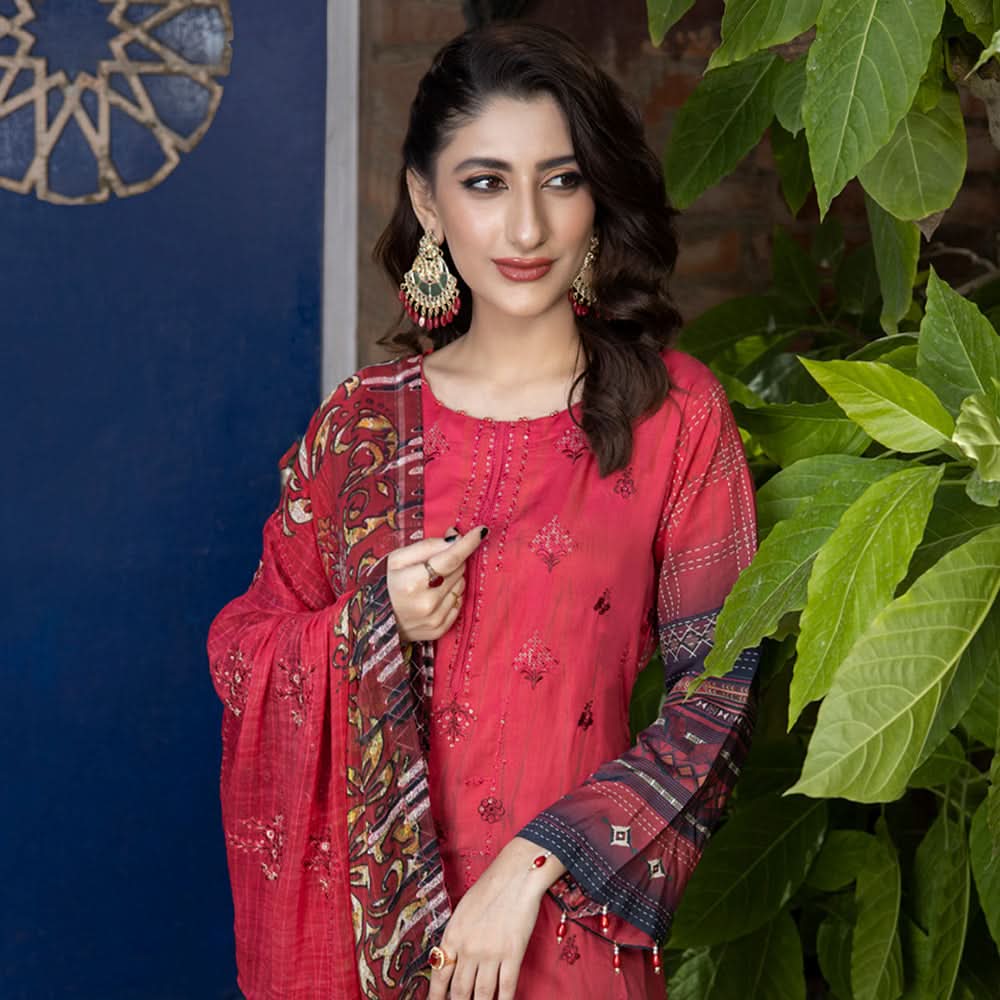 Schick Jaal Series Heavy Embroidered Unstitched 3Pcs Suit - 9