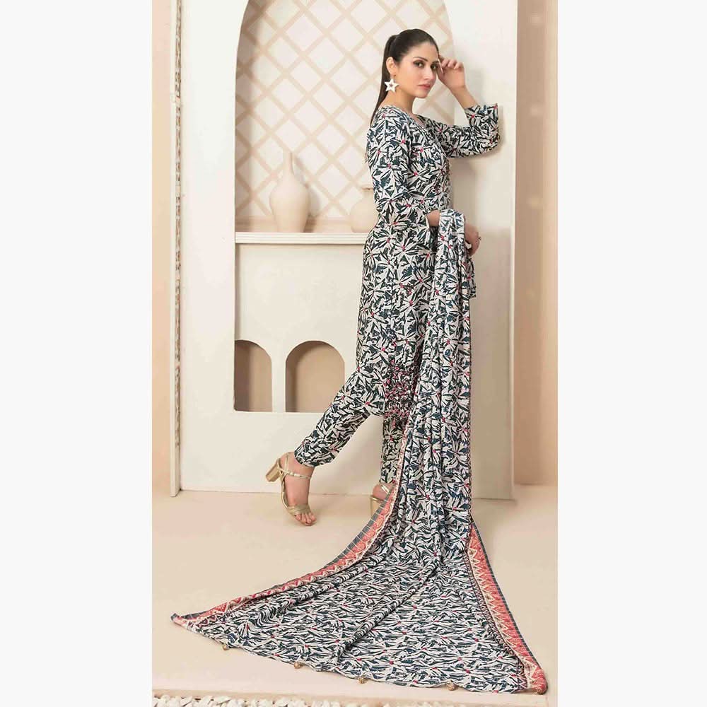 Tawakkal Mayal Viscose Embroidered Unstitched 3Pcs Suit With Shawl