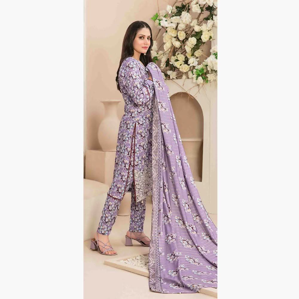 Tawakkal Mayal Viscose Embroidered Unstitched 3Pcs Suit With Shawl