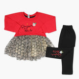 Newborn Girls Full Sleeves Suit - Red