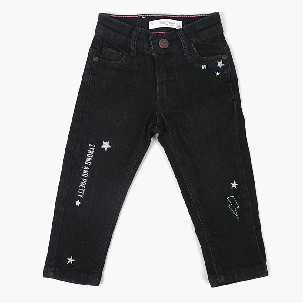 Girls Denim Pant - Black