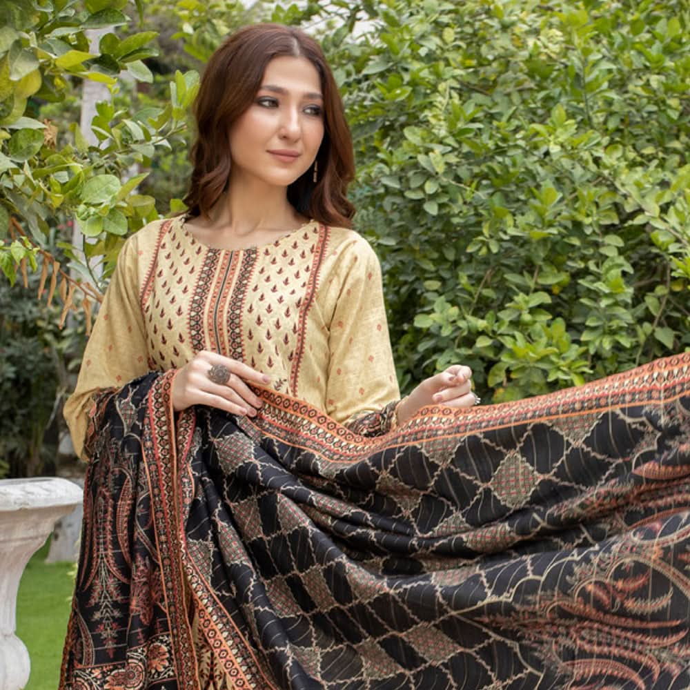 Schick Uraan Khaddar Printed Unstitched 3Pcs Suit - 6
