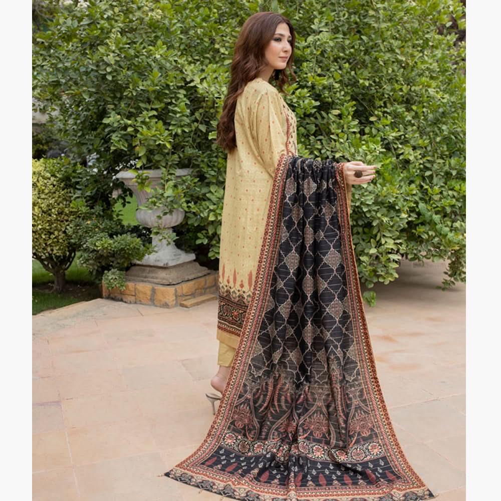 Schick Uraan Khaddar Printed Unstitched 3Pcs Suit - 6