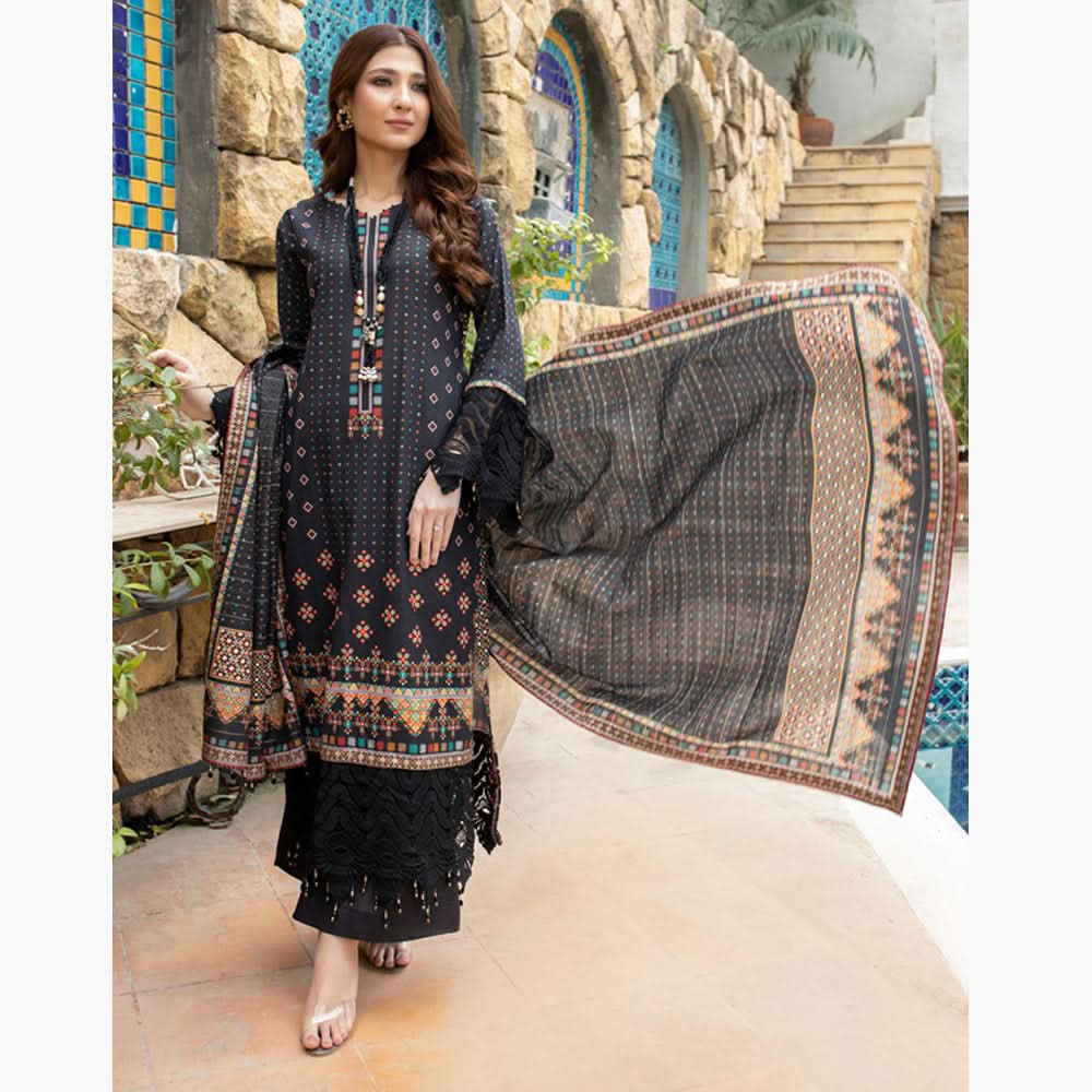 Schick Uraan Khaddar Printed Unstitched 3Pcs Suit - 3