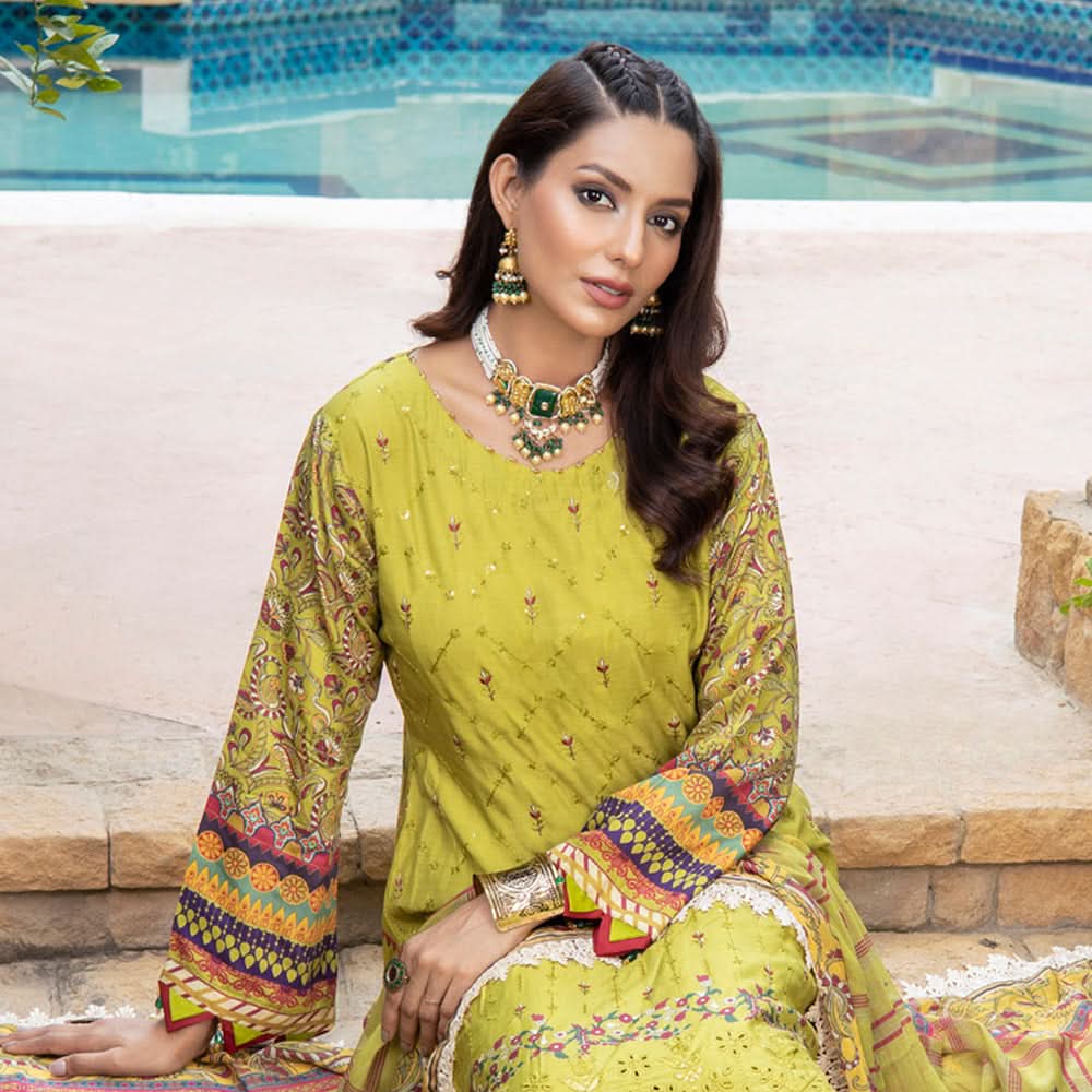 Schick Shahkar Viscose Boring Edition Unstitched 3Pcs Suit - 10