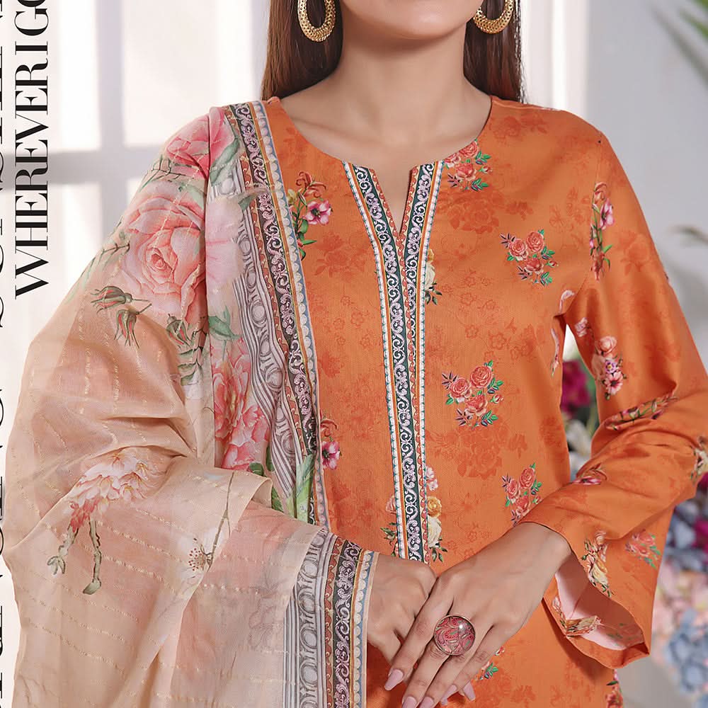 Anmol Cottel Linen Printed Unstitched 3Pcs Suit - 251
