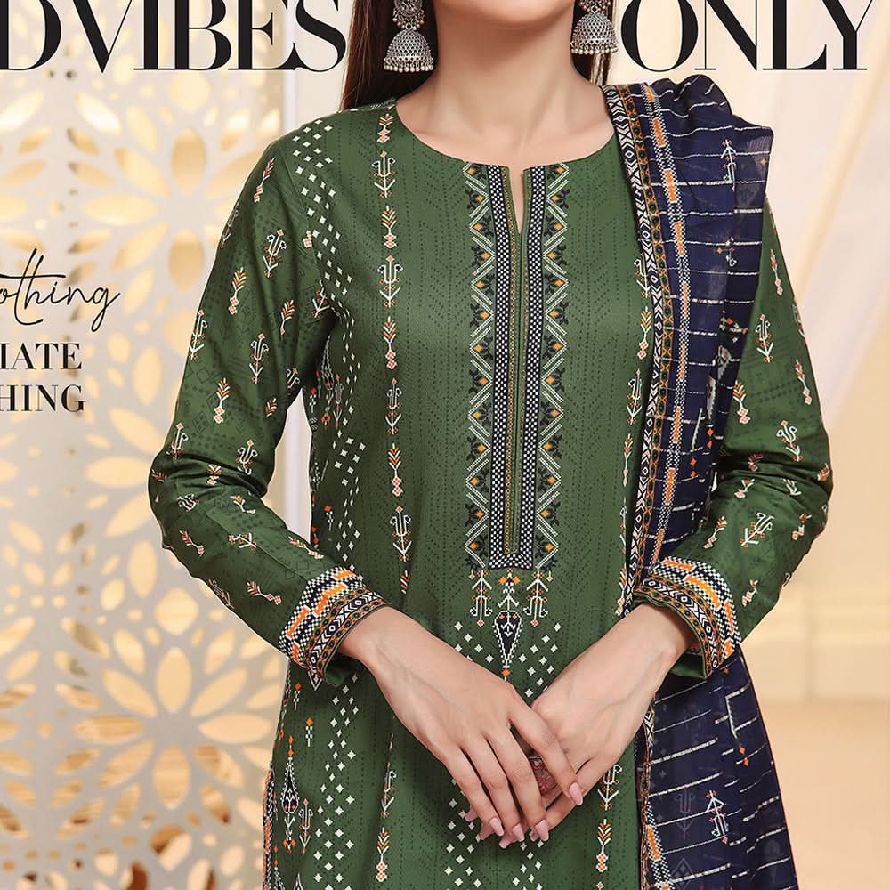 Anmol Cottel Linen Printed Unstitched 3Pcs Suit - 248