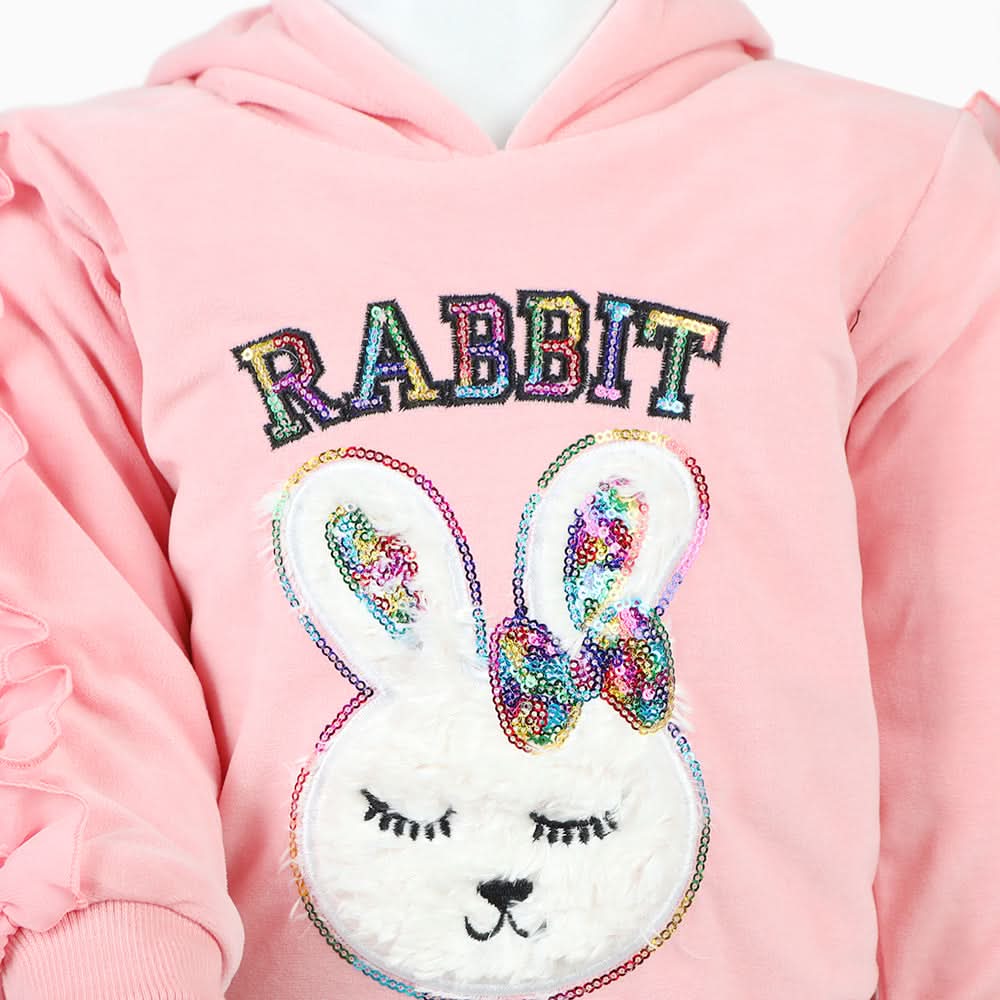 Girls Velour Tracksuit - Pink