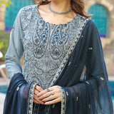 Schick Basant Heavy Chiffon Semi Stitched Embroidered 3Pcs Suit