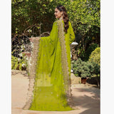 Schick Basant Heavy Chiffon Semi Stitched Embroidered 3Pcs Suit