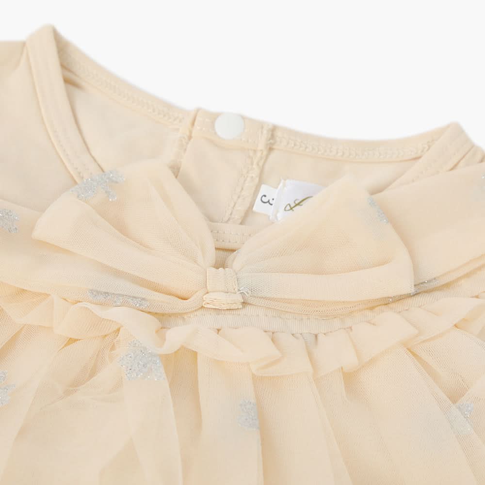 Newborn Girls Frock - Light Brown