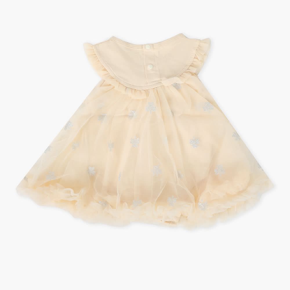 Newborn Girls Frock - Light Brown