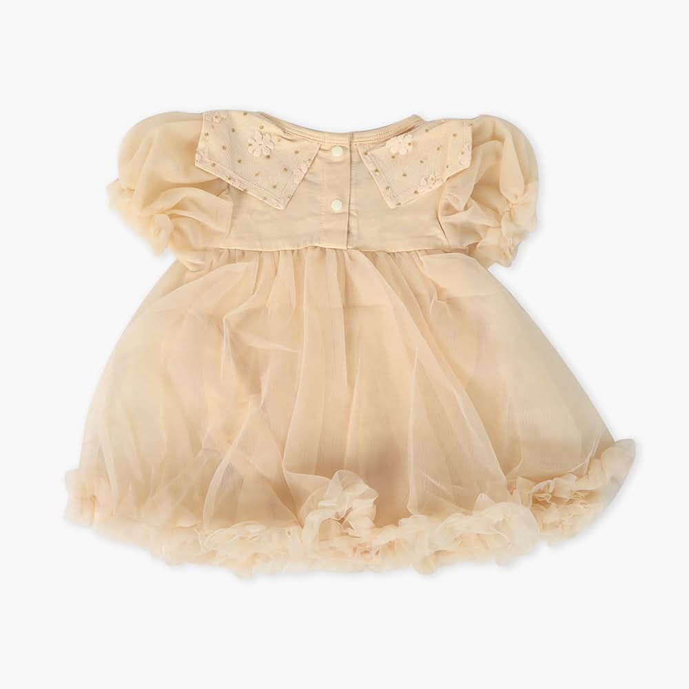 Newborn Girls Frock - Light Brown