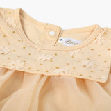 Newborn Girls Frock - Light Brown