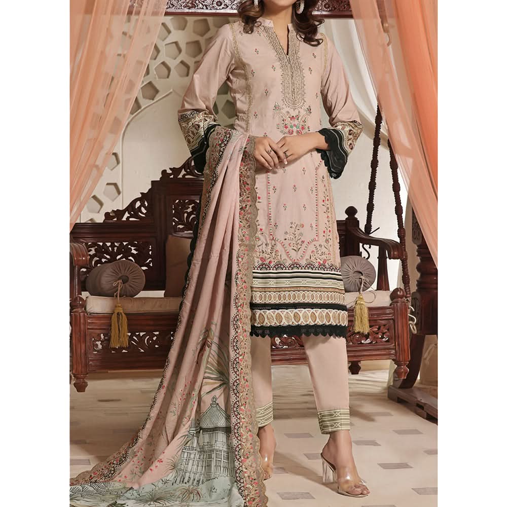 Vs Misri Lawn Digital Printed Embroidered Unstitched 3Pcs Suit