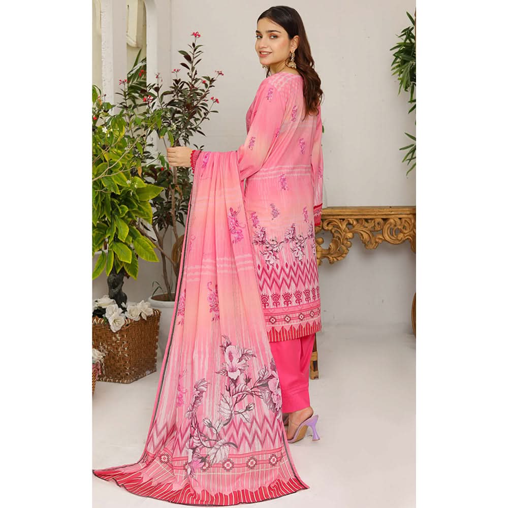 Bakht Lawn Digital Printed Embroidered Chicken Kari 3Pcs Unstitched Suit - SF-8043