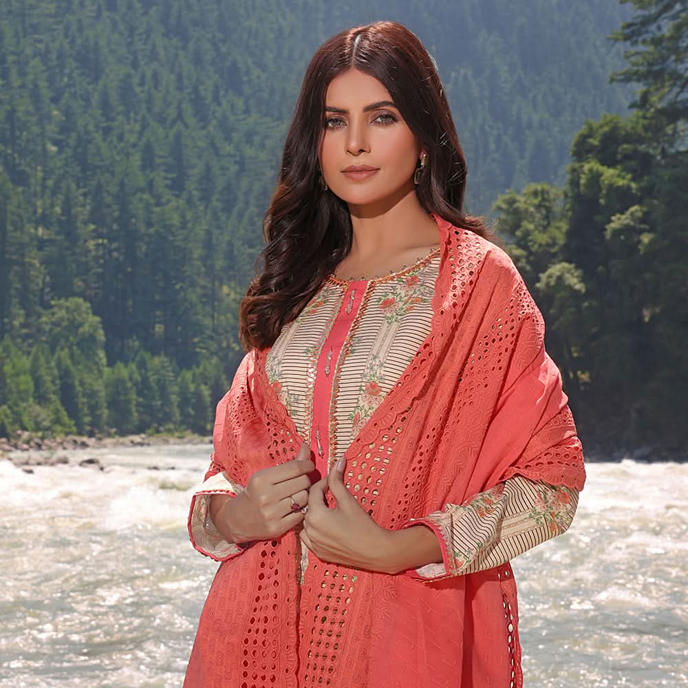 Bin Hameed Zara Lawn Printed Embroidered 3Pcs Suit - CK-10