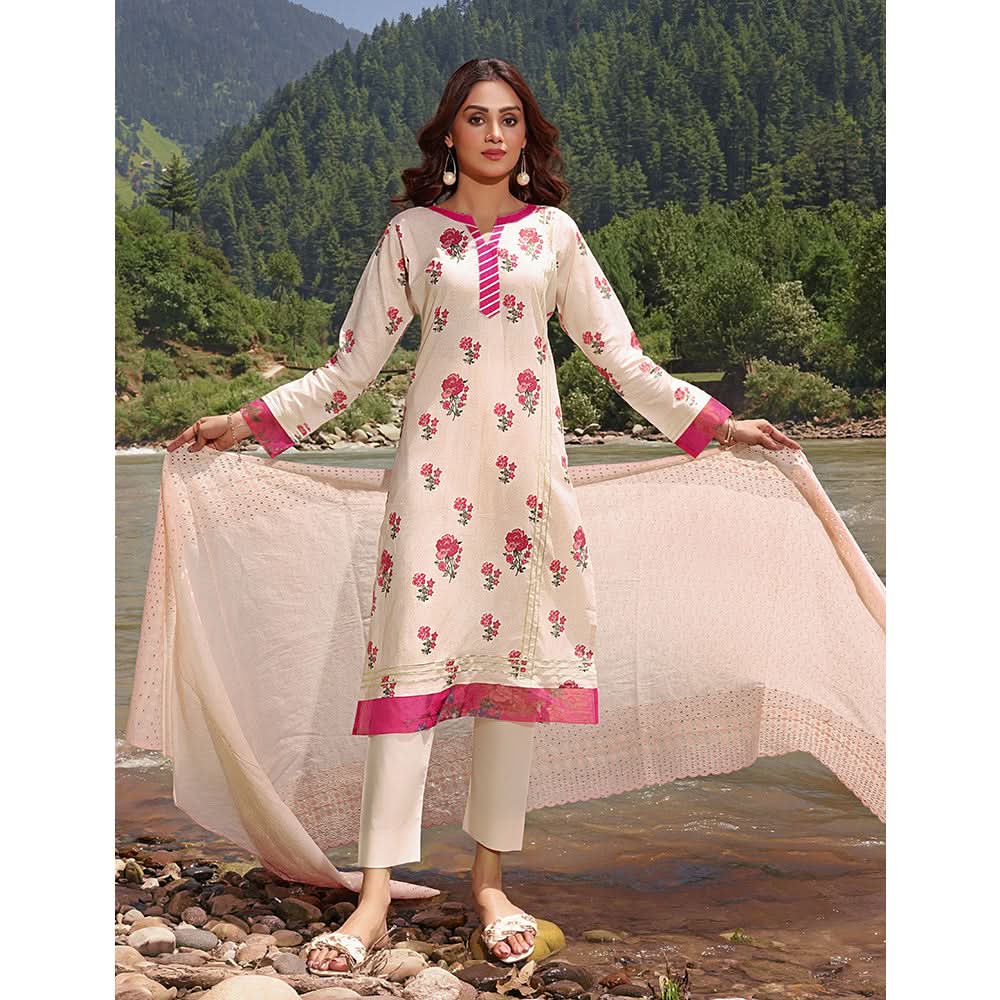 Bin Hameed Zara Lawn Printed Embroidered 3Pcs Suit - CK-01