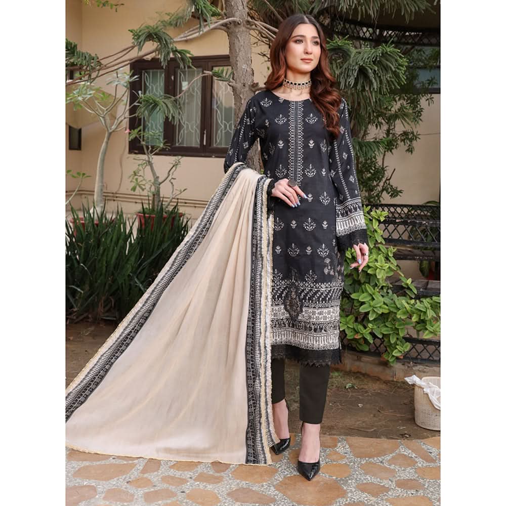 Schick Satrangi Luxury Embroidered Unstitched 3Pcs Suit - 9