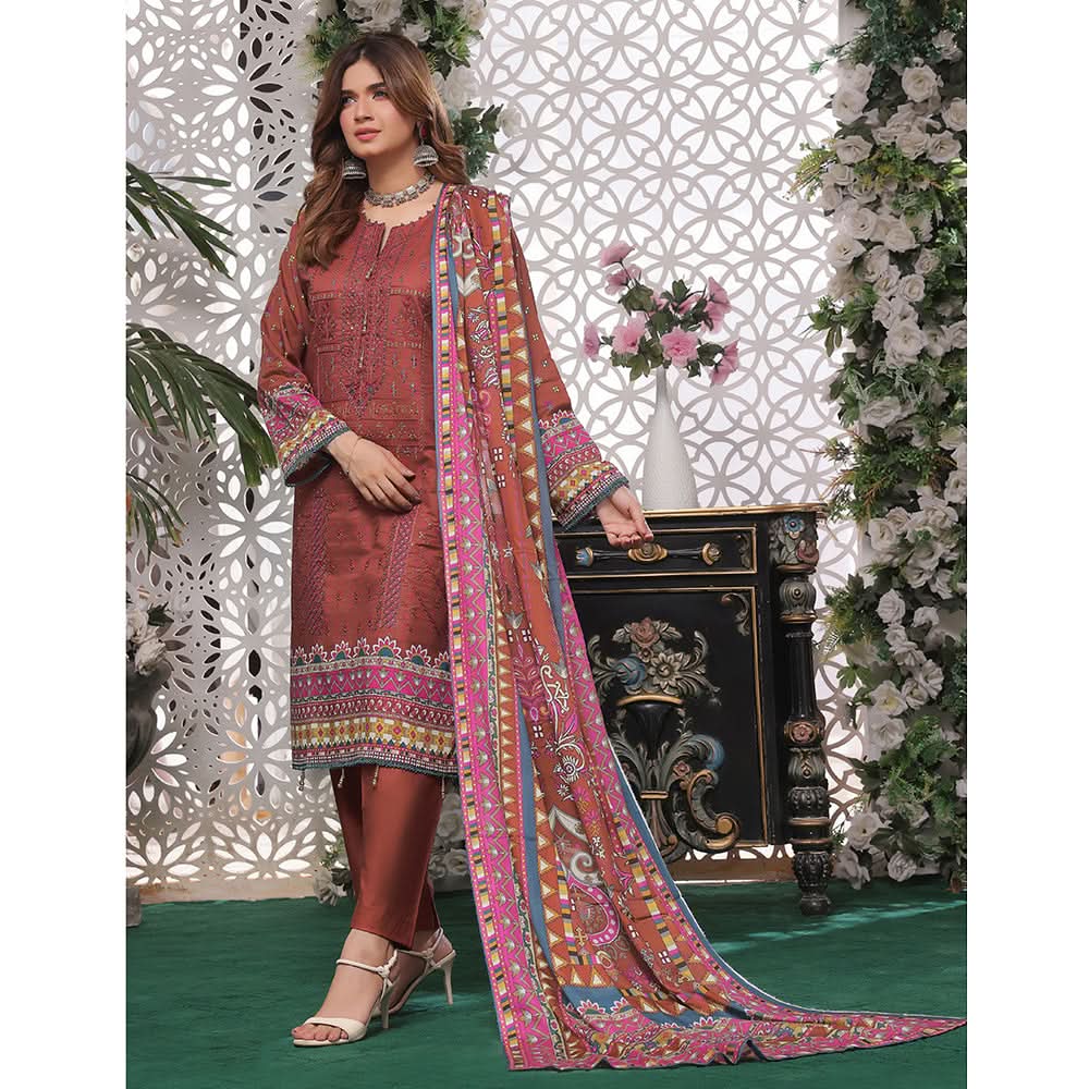 Bin Hameed Rim Jim Lawn Premium Printed Embroidered Unstitched 3Pcs Suit - SF-59