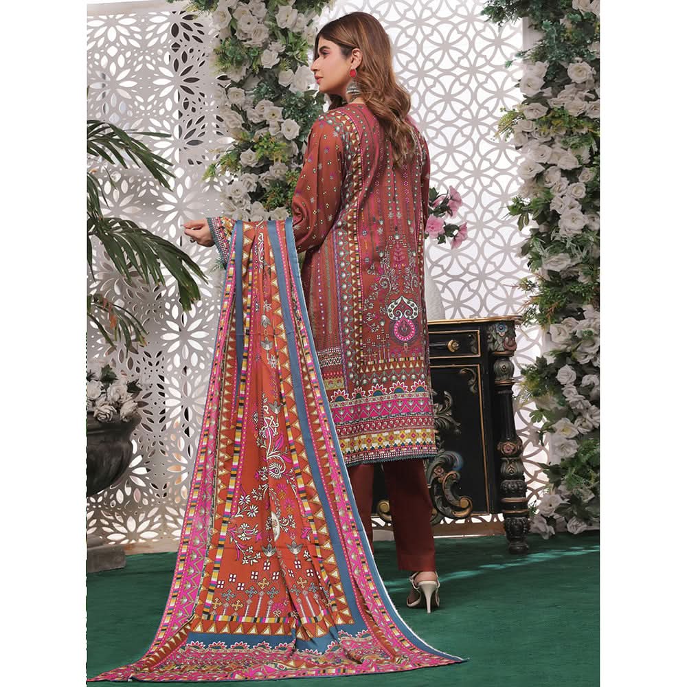 Bin Hameed Rim Jim Lawn Premium Printed Embroidered Unstitched 3Pcs Suit - SF-59