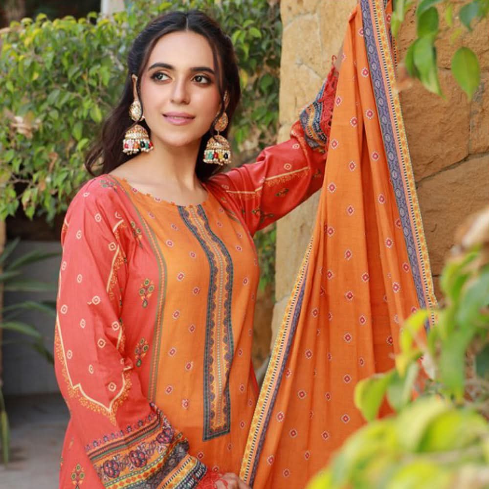 Schick Dr Print Lawn Unstitched 3Pcs Suit - 9