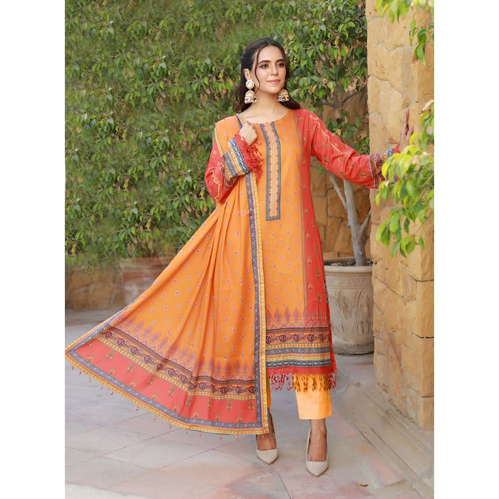 Schick Dr Print Lawn Unstitched 3Pcs Suit - 9