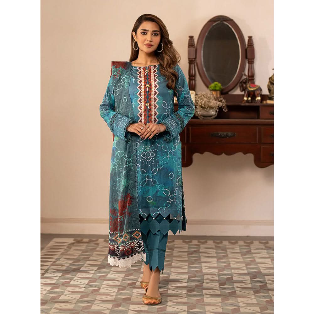 Al Zohaib Sun Shine Chikankari Lawn Printed Suit 3Pcs Unstitched Suit - 4