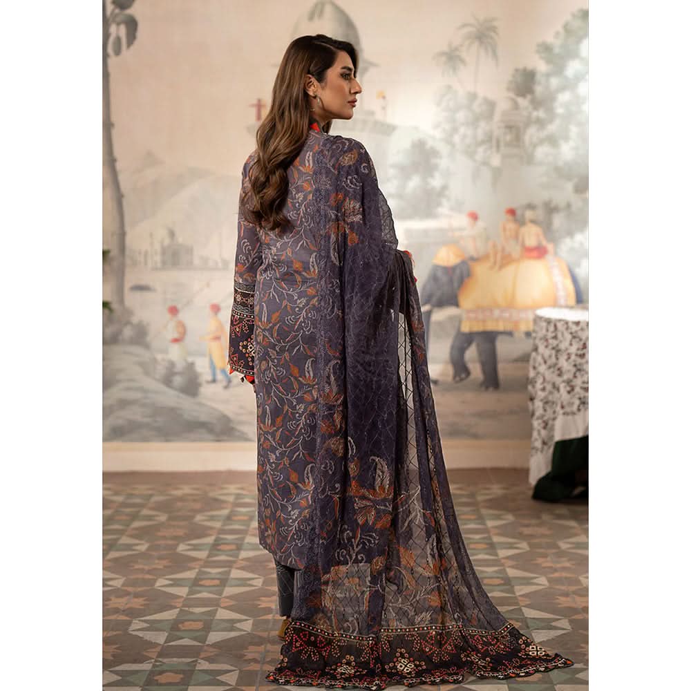 Al Zohaib Sun Shine Chikankari Lawn Printed Suit 3Pcs Unstitched Suit - 10