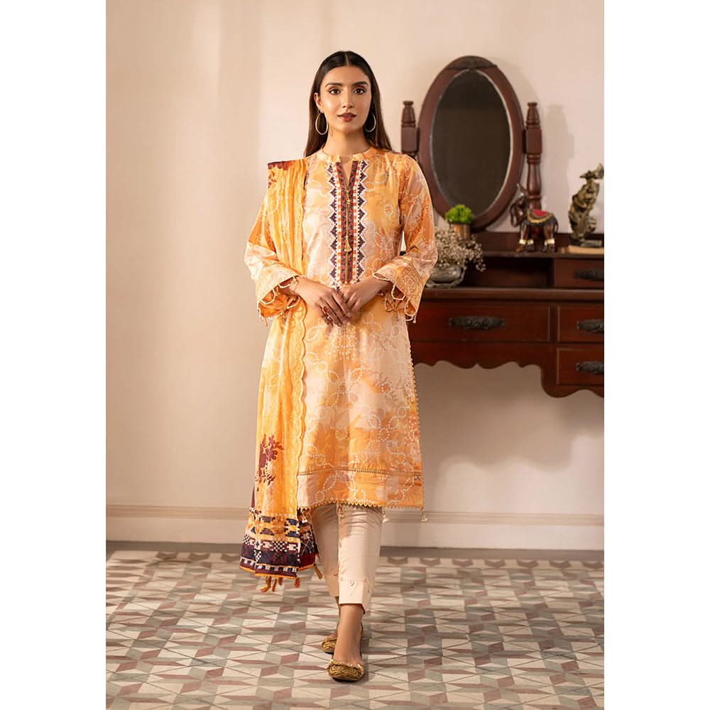 Al Zohaib Sun Shine Chikankari Lawn Printed Suit 3Pcs Unstitched Suit - 3
