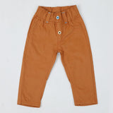 Newborn Girls Cotton Pant - Mustard