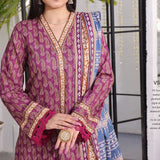 Vs Signature Printed Lawn Unstitched Suit 3Pcs - 340