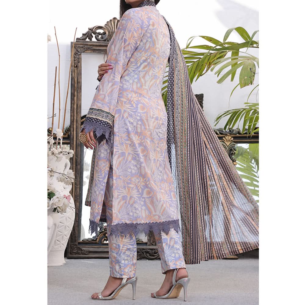 Vs Signature Printed Lawn Unstitched Suit 3Pcs - 348