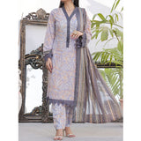 Vs Signature Printed Lawn Unstitched Suit 3Pcs - 348